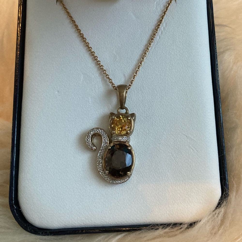 Jeweled Cat Pendant/Necklace